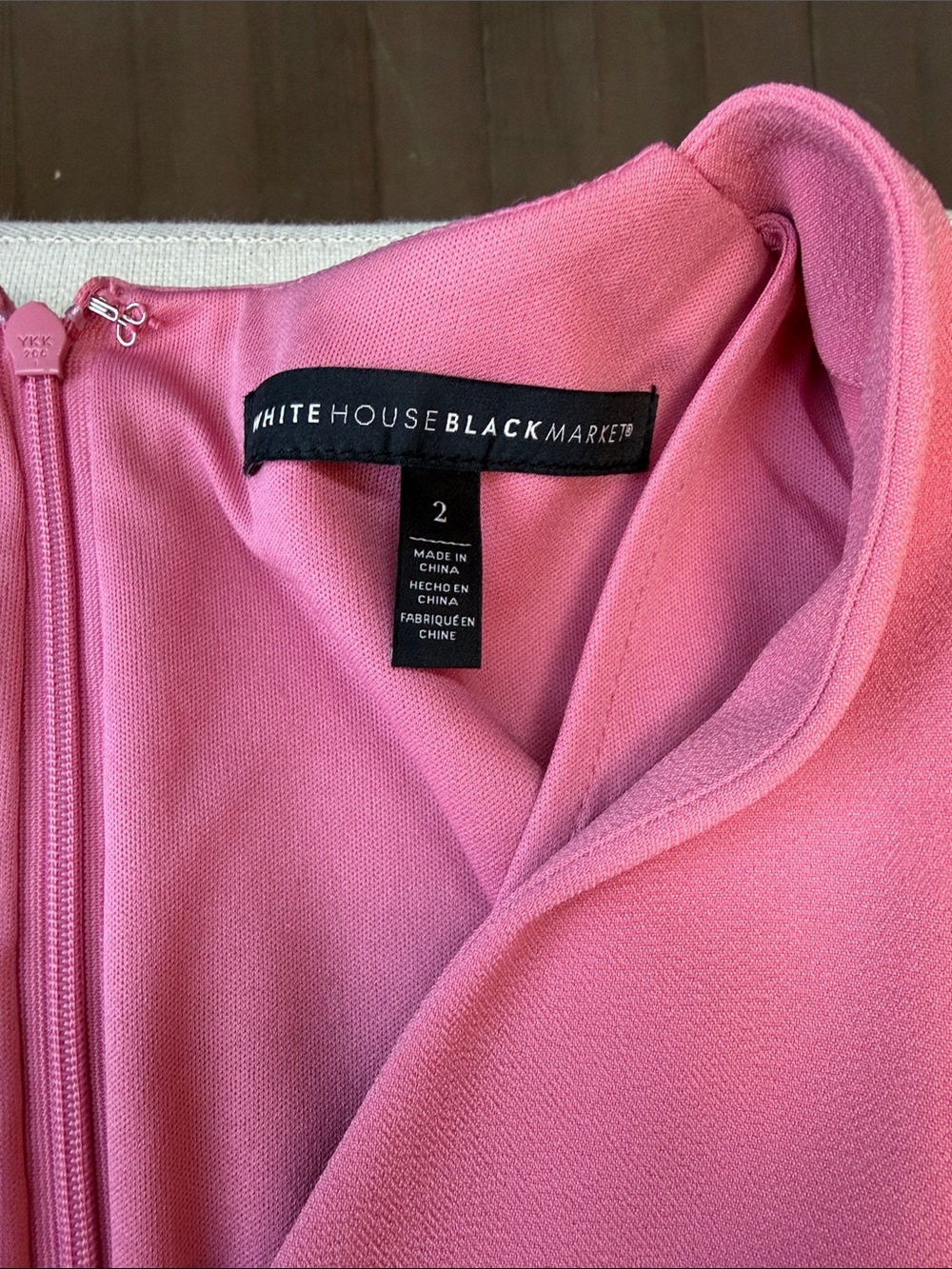 NWOT White House Black Market Pink Wrap-Front Dress with Waist Tie Size 2 - Picture 5 of 10